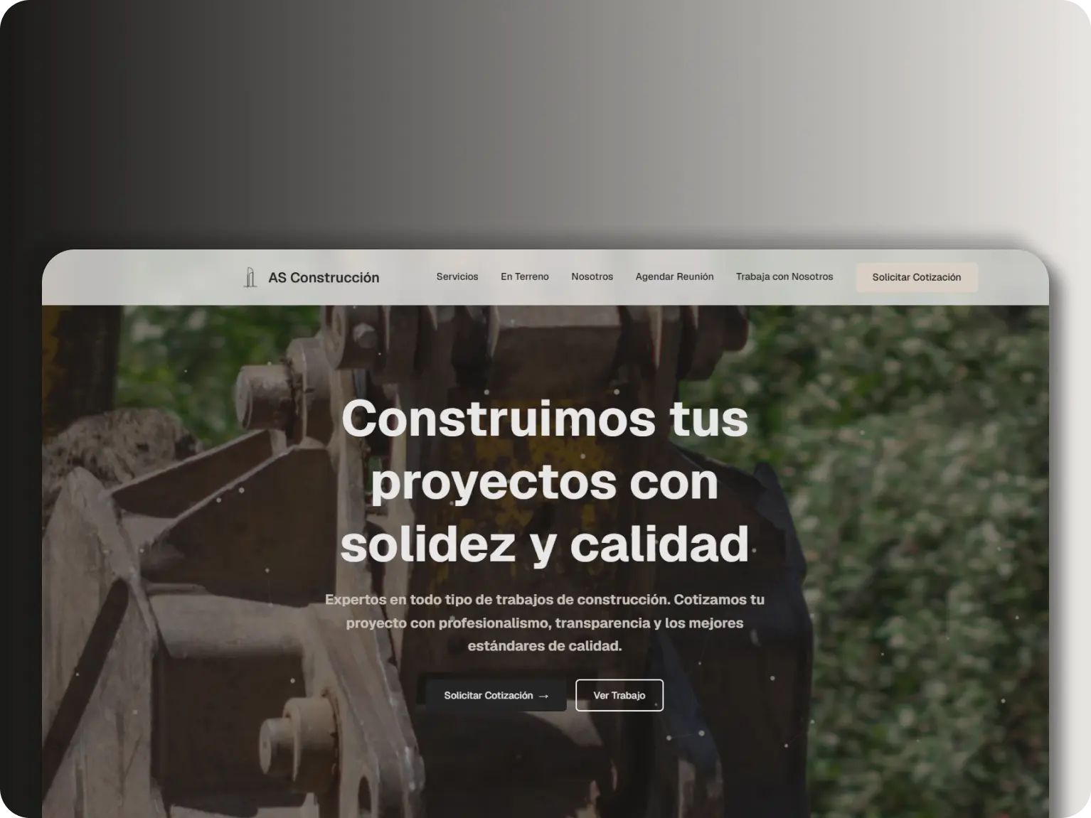 Sitio web de AS Construcción, Construcción y remodelaciones en Santiago