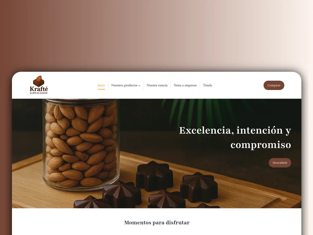 Sitio web de Krafté, Chocolatería artesanal en Antofagasta