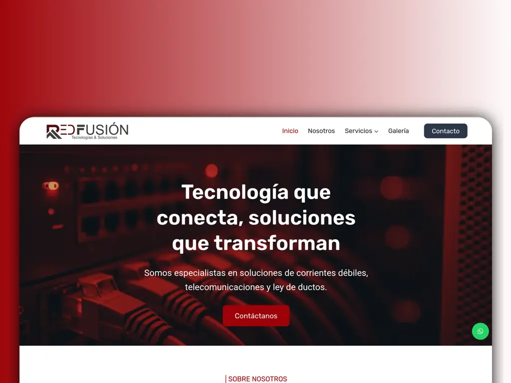 Sitio web de RedFusión, Telecomunicaciones en Antofagasta